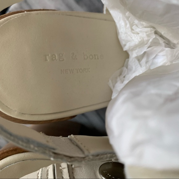 rag & bone | NIB Leigh Sandal in Stucco Perforated Suede  Size 6 - Picture 5 of 12